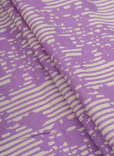 Cotton Flex Lavender Color Floral Pattern Natural Print Fabric.